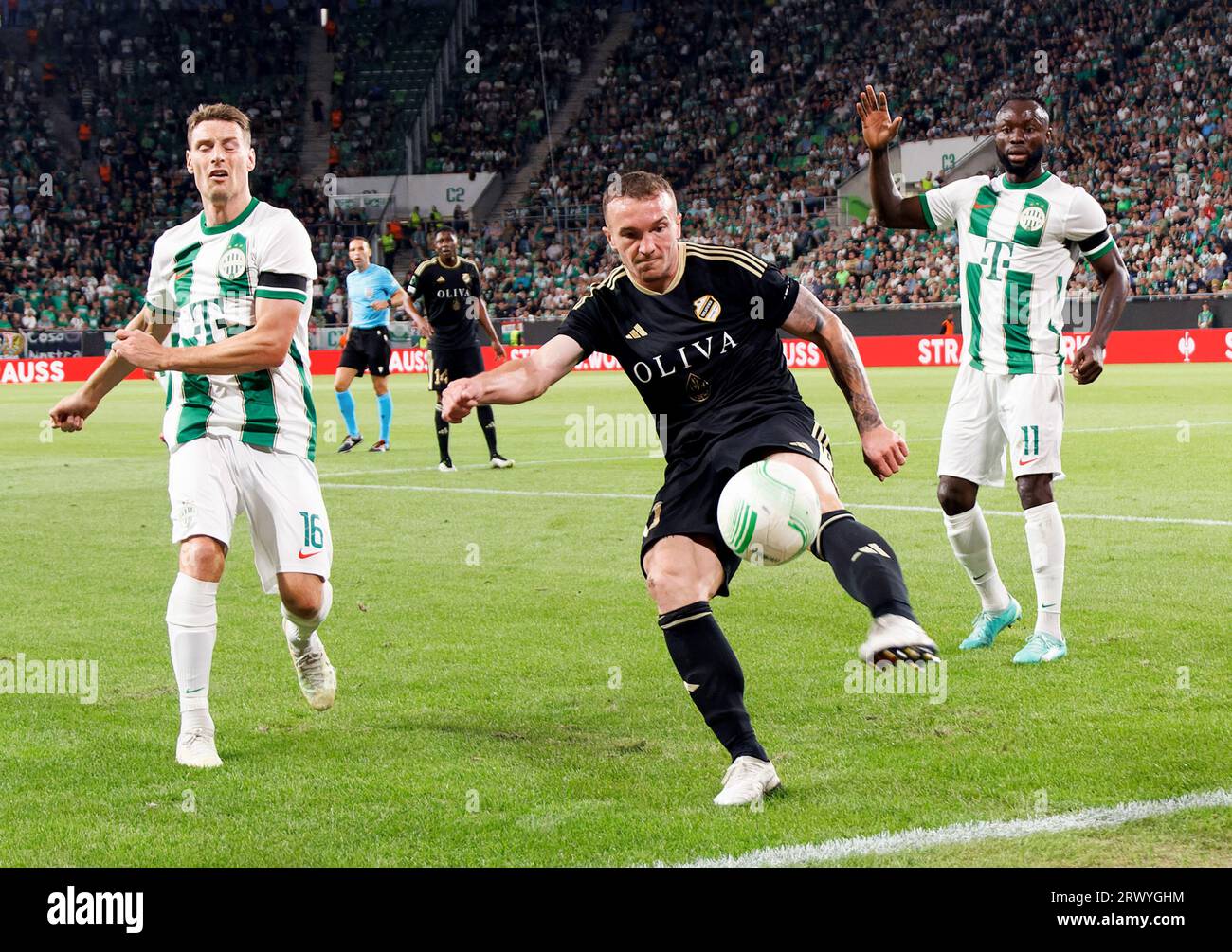 Budapest, Hungary. 21st September, 2023. Dejan Stankovic, head coach of Ferencvarosi  TC reacts during the UEFA Europa Conference League 2023/24 Group F match  between Ferencvarosi TC and FK Cukaricki at Groupama Arena