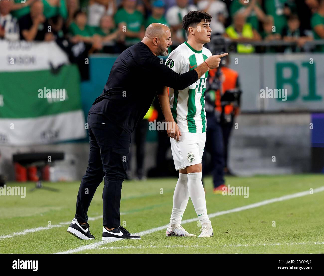 Budapest, Hungary. 21st September, 2023. Dejan Stankovic, head coach of Ferencvarosi  TC reacts during the UEFA Europa Conference League 2023/24 Group F match  between Ferencvarosi TC and FK Cukaricki at Groupama Arena
