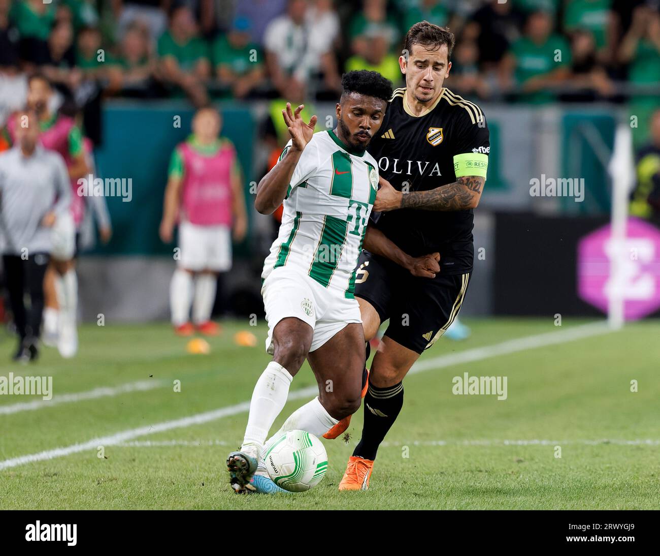 BUDAPEST, HUNGARY - FEBRUARY 19: Jose Marcos Marquinhos of Ferencvarosi TC  reacts during the Hungarian OTP Bank Liga match between MTK Budapest and Ferencvarosi  TC at Hidegkuti Nandor Stadium on February 19