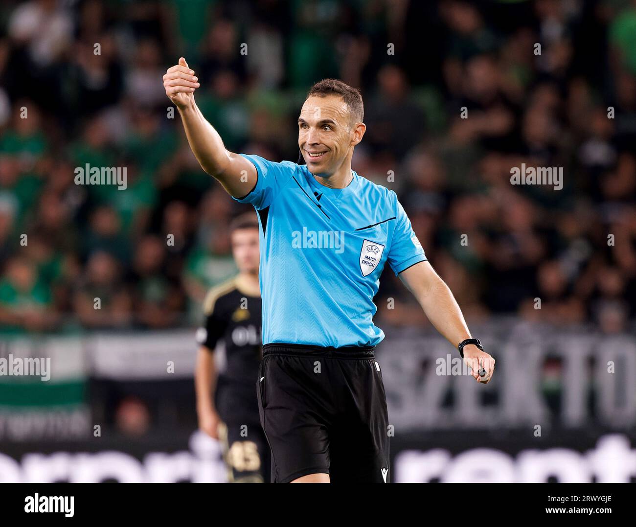 Budapest, Hungary. 21st September, 2023. Dejan Stankovic, head coach of Ferencvarosi  TC reacts during the UEFA Europa Conference League 2023/24 Group F match  between Ferencvarosi TC and FK Cukaricki at Groupama Arena