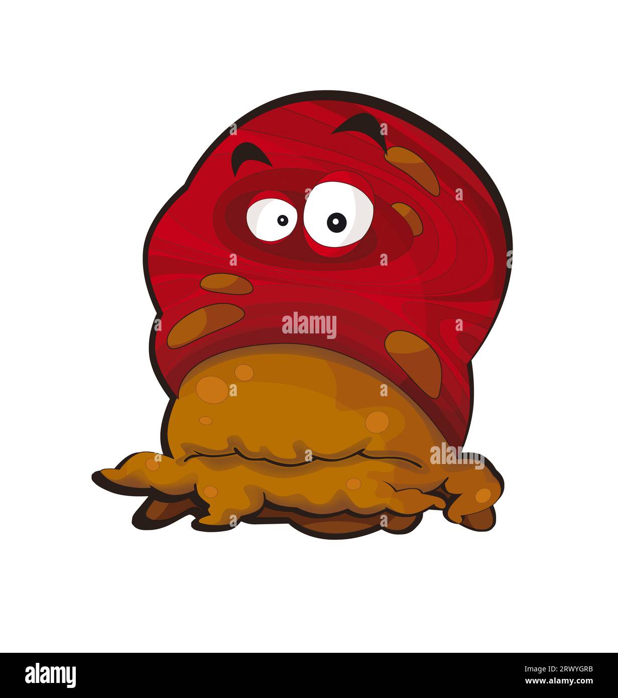 cartoon scene with some funny looking alien ufo character isolated