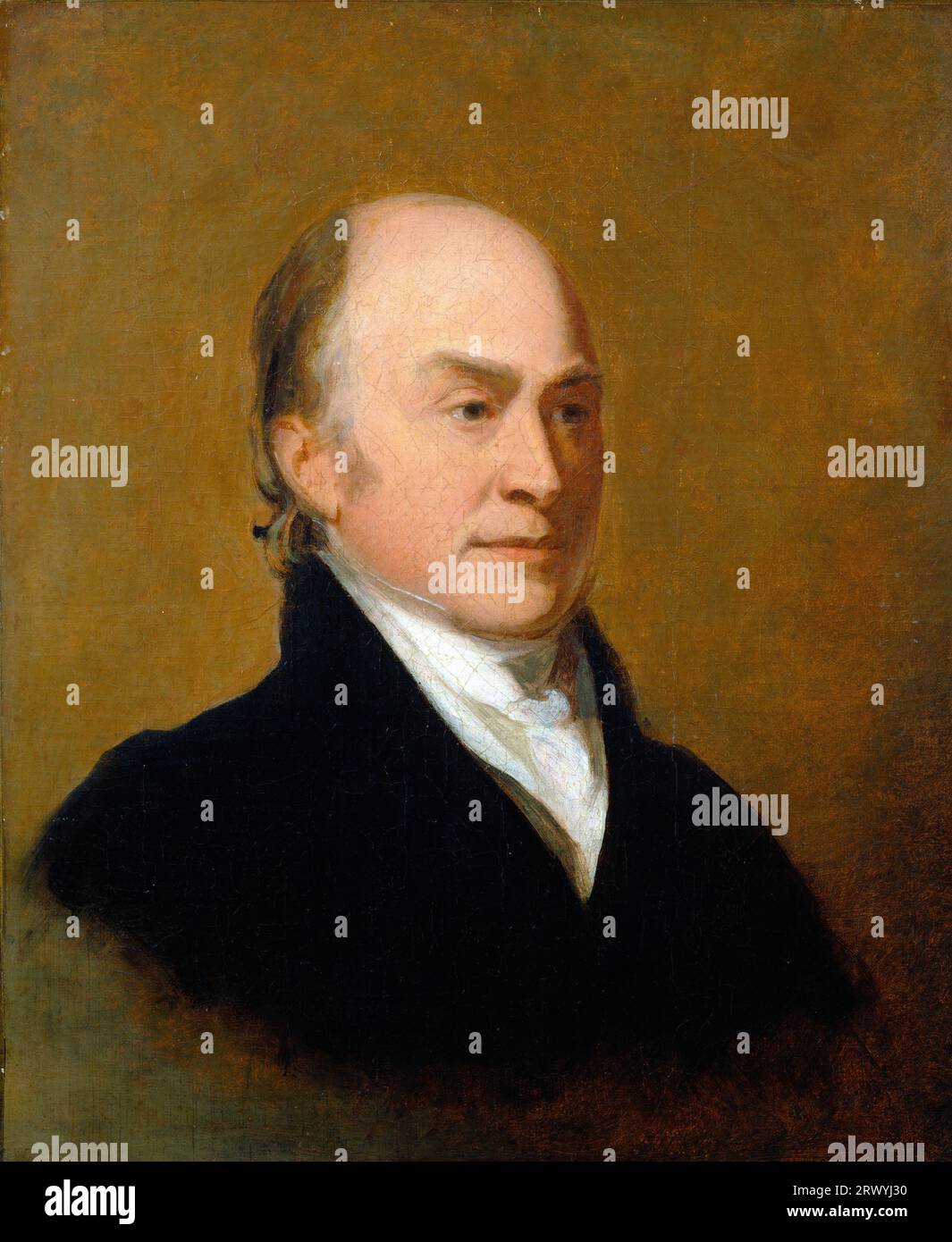 John Quincy Adams (1767 – 1848) American statesman, politician and  sixth president of the United States, from 1825 to 1829.  Painting of John Quincy Adams by Thomas Sully Stock Photo