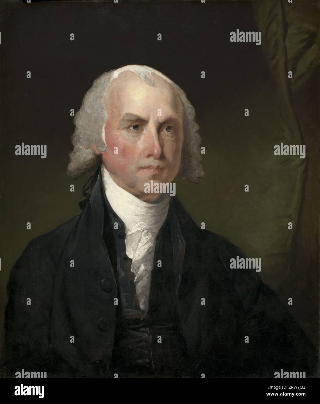 James Madison, fourth President of the United States, Painting by Gilbert Stuart Stock Photo