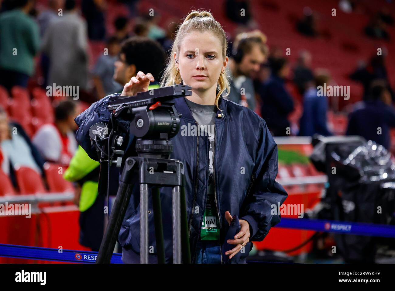 AMSTERDAM, NETHERLANDS - SEPTEMBER 21: Noa Vahle during the UEFA Europa League 2023/2024 - Group B match of AFC Ajax and Olympique Marseille at Johan Stock Photo