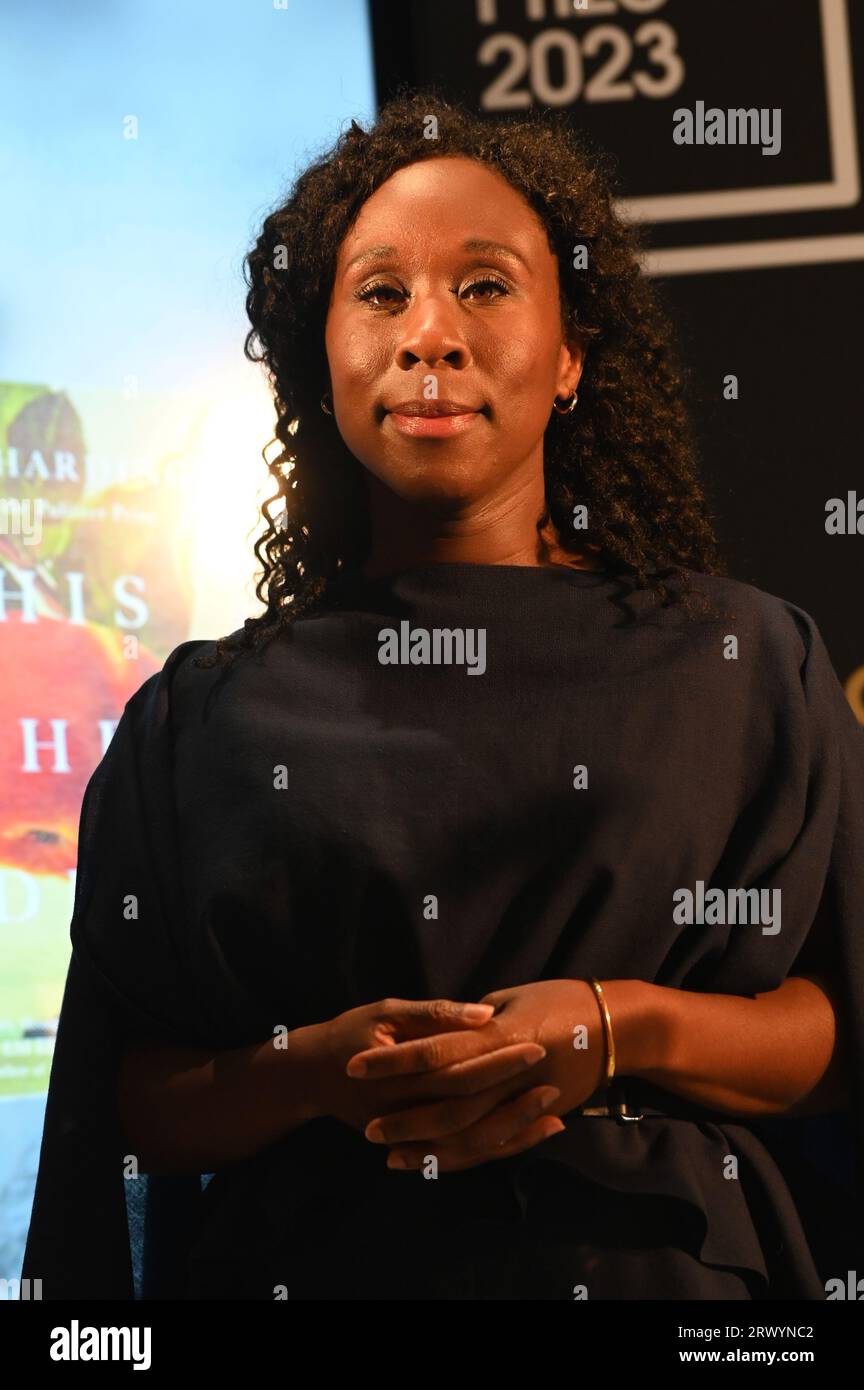 London, UK. 21st Sep, 2023. Speaker Esi Edugyan of the Booker Prize Foundation at the Booker Prize 2023 at National Portrait Gallery, London. Credit: See Li/Picture Capital/Alamy Live News Stock Photo