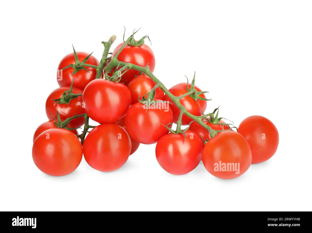 Branches of red ripe cherry tomatoes isolated on white Stock Photo - Alamy