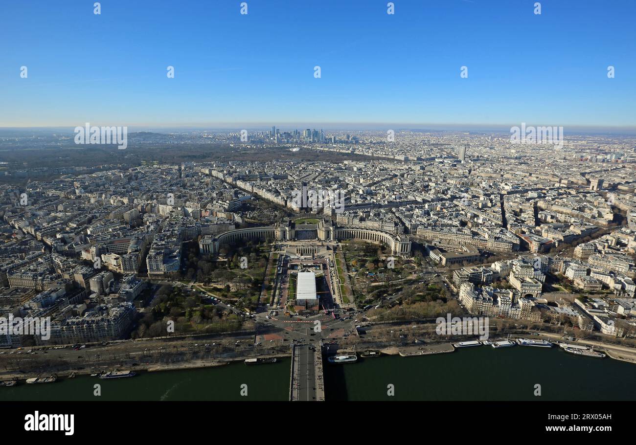 West Paris - view from Eiffel Tower, France Stock Photo