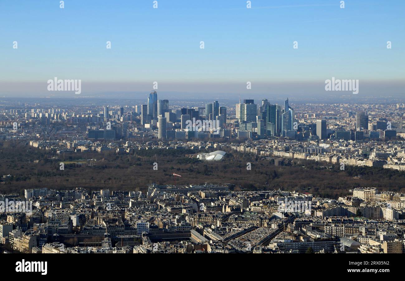 Boid de Boulogne - View from Eiffel Tower, Paris, France Stock Photo