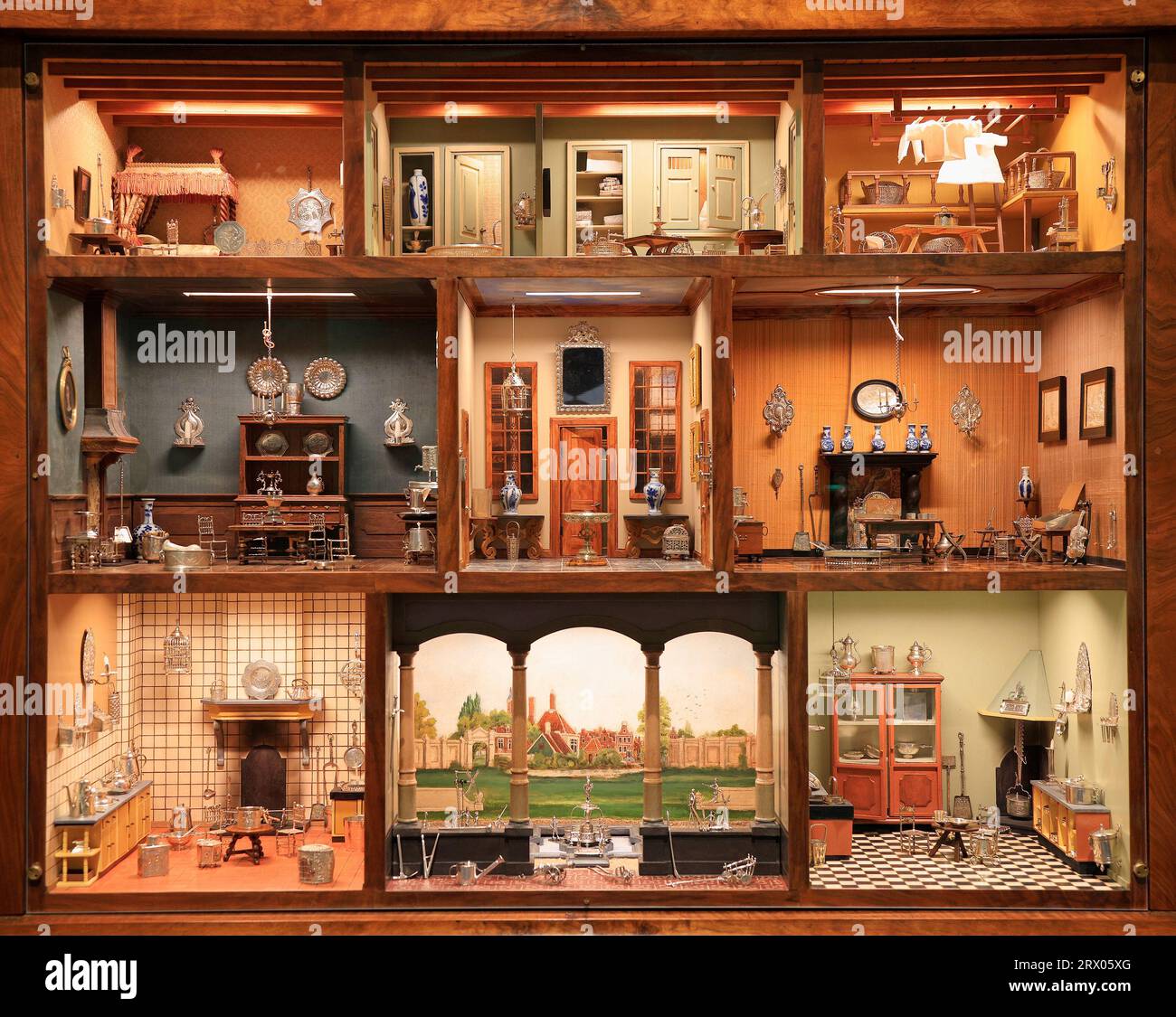 Dolls’ House, created on 17 th – 18 th centuries displayed on Boston Fine Art Museum Stock Photo