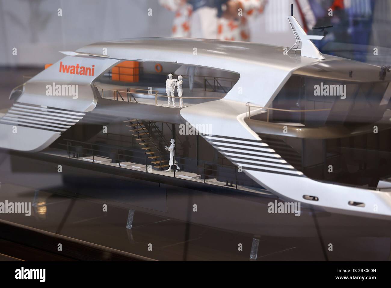 Osaka, Japan. 21st Sep, 2023. A scale model of the hydrogen fuel cell