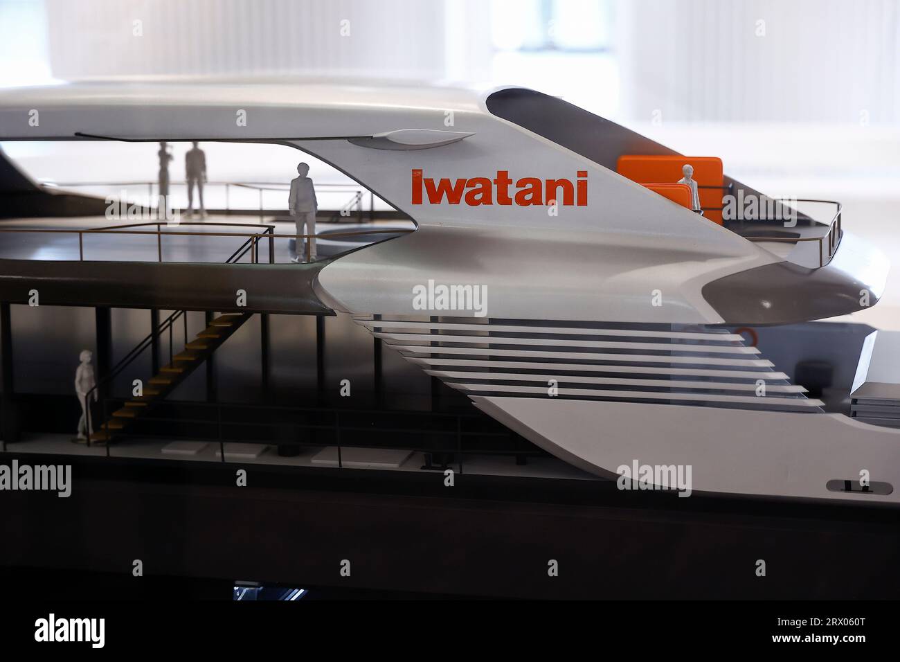 Osaka, Japan. 21st Sep, 2023. A scale model of the hydrogen fuel cell