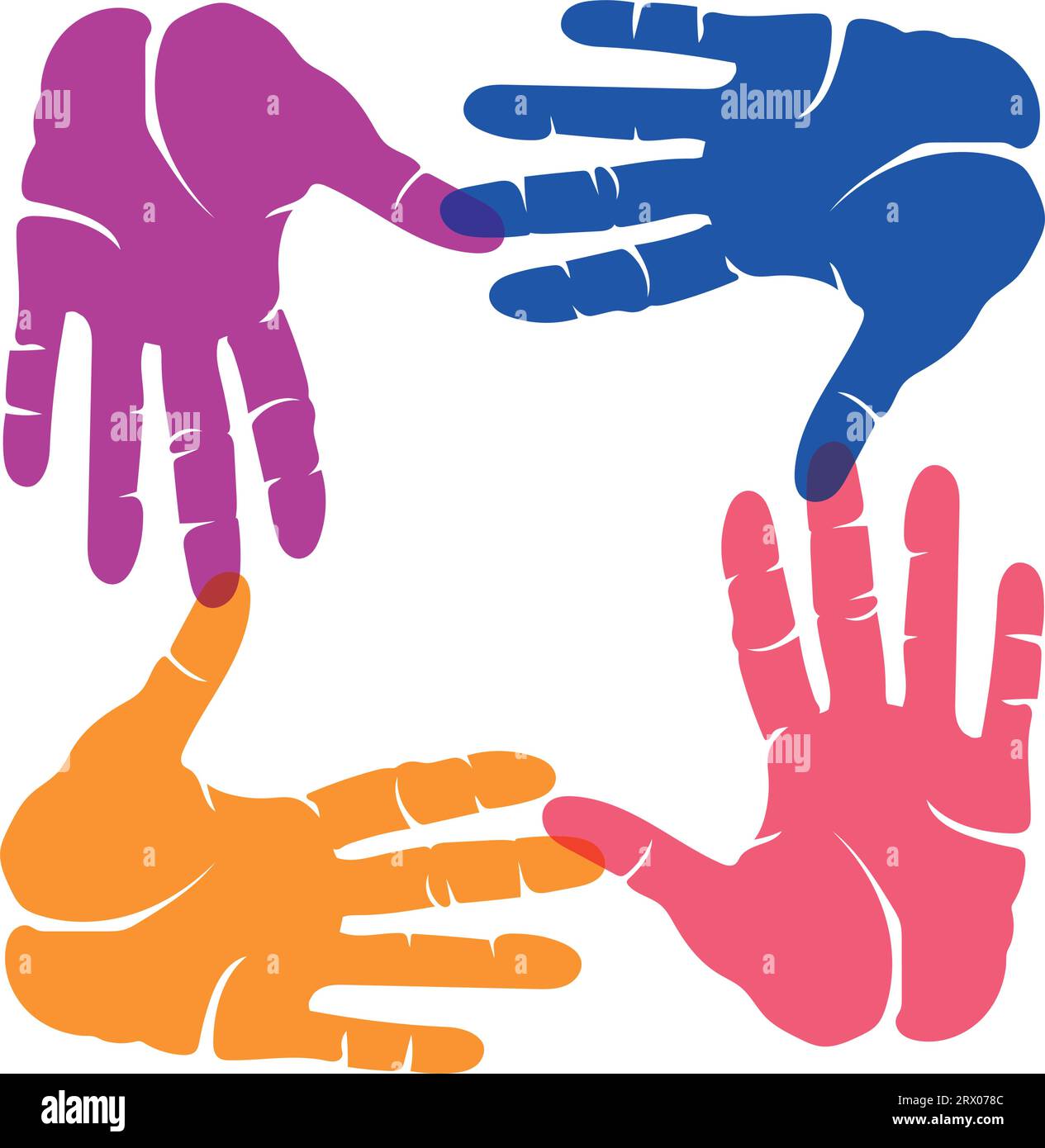 handprint paint color friendship Stock Vector Image & Art - Alamy