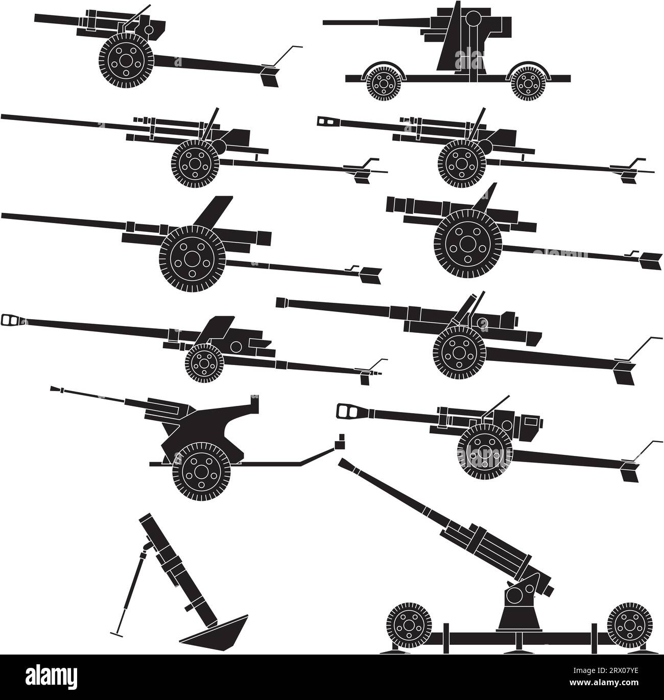 Layered vector illustration of various artillery Stock Vector Image & Art Alamy