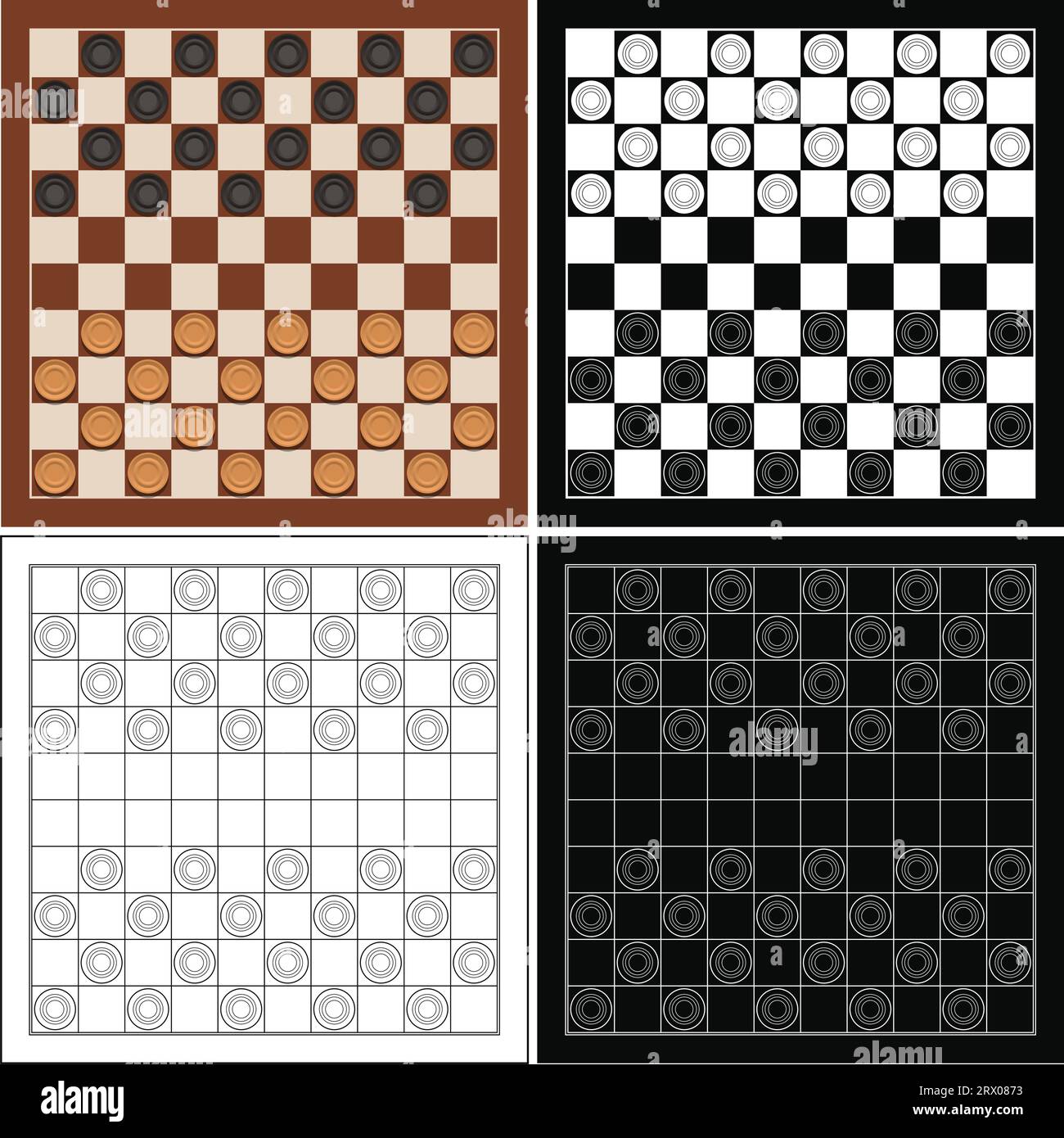 Layered editable vector illustration of checkers, also known as