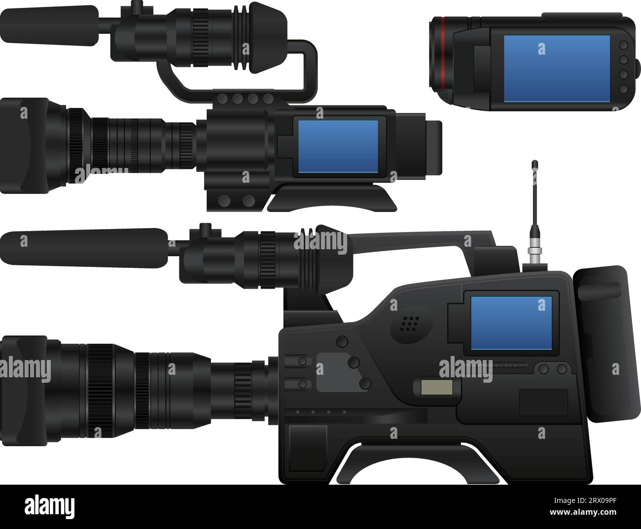 Layered vector illustration of three kinds of  Video Camera. Stock Vector