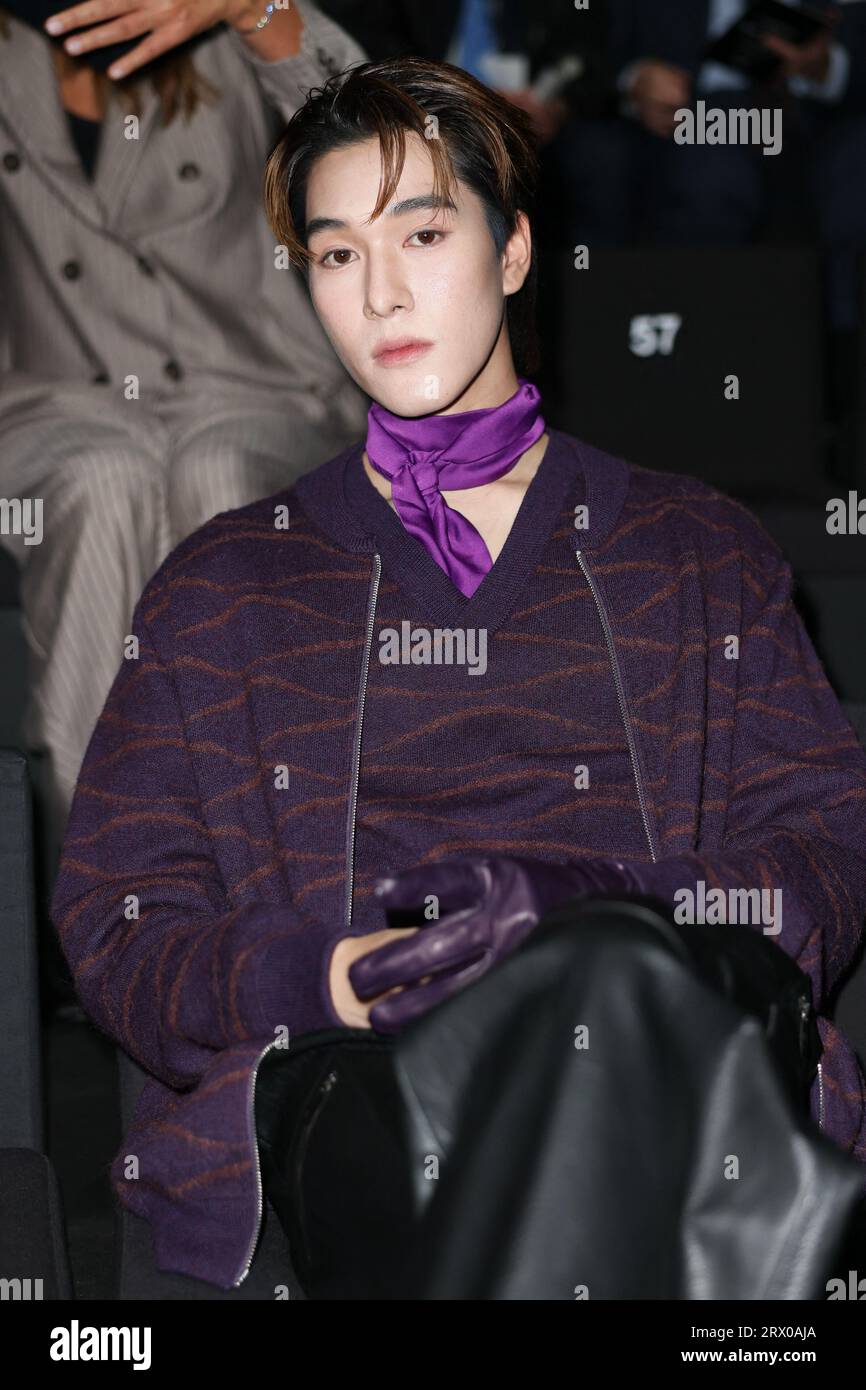 Nani, Hirunkit Changkham attends the Emporio Armani fashion show during