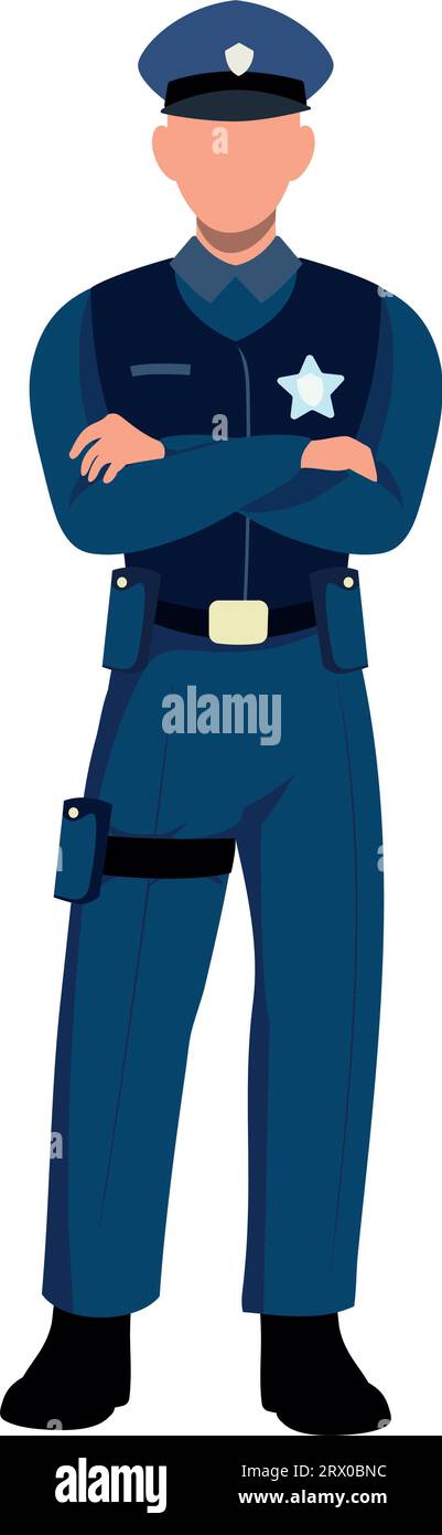 police standing with folded arms Stock Vector