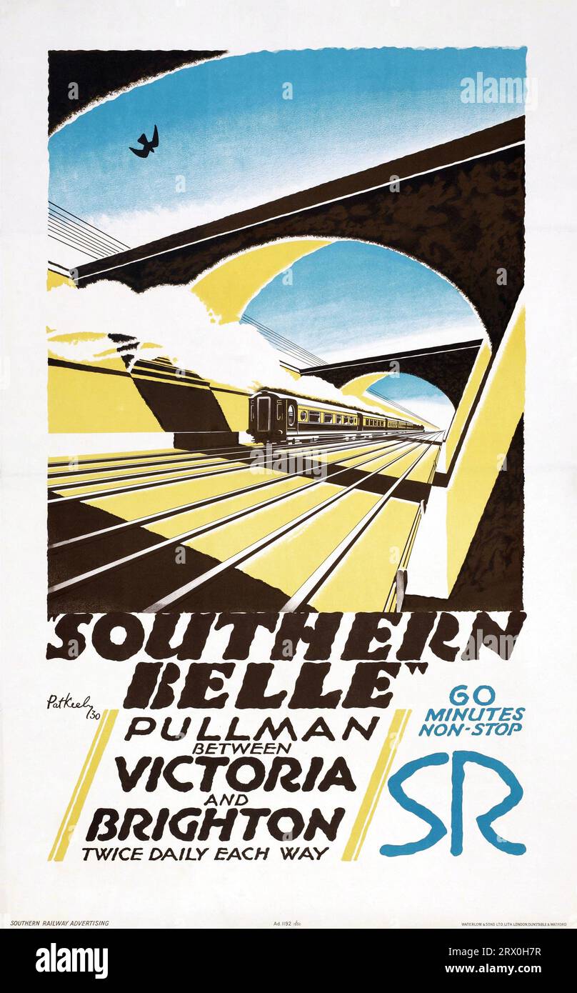 Southern Belle by Pat (Patrick Cokayne) Keely (1901-1970). Poster puublished in 1930 in the UK. Stock Photo