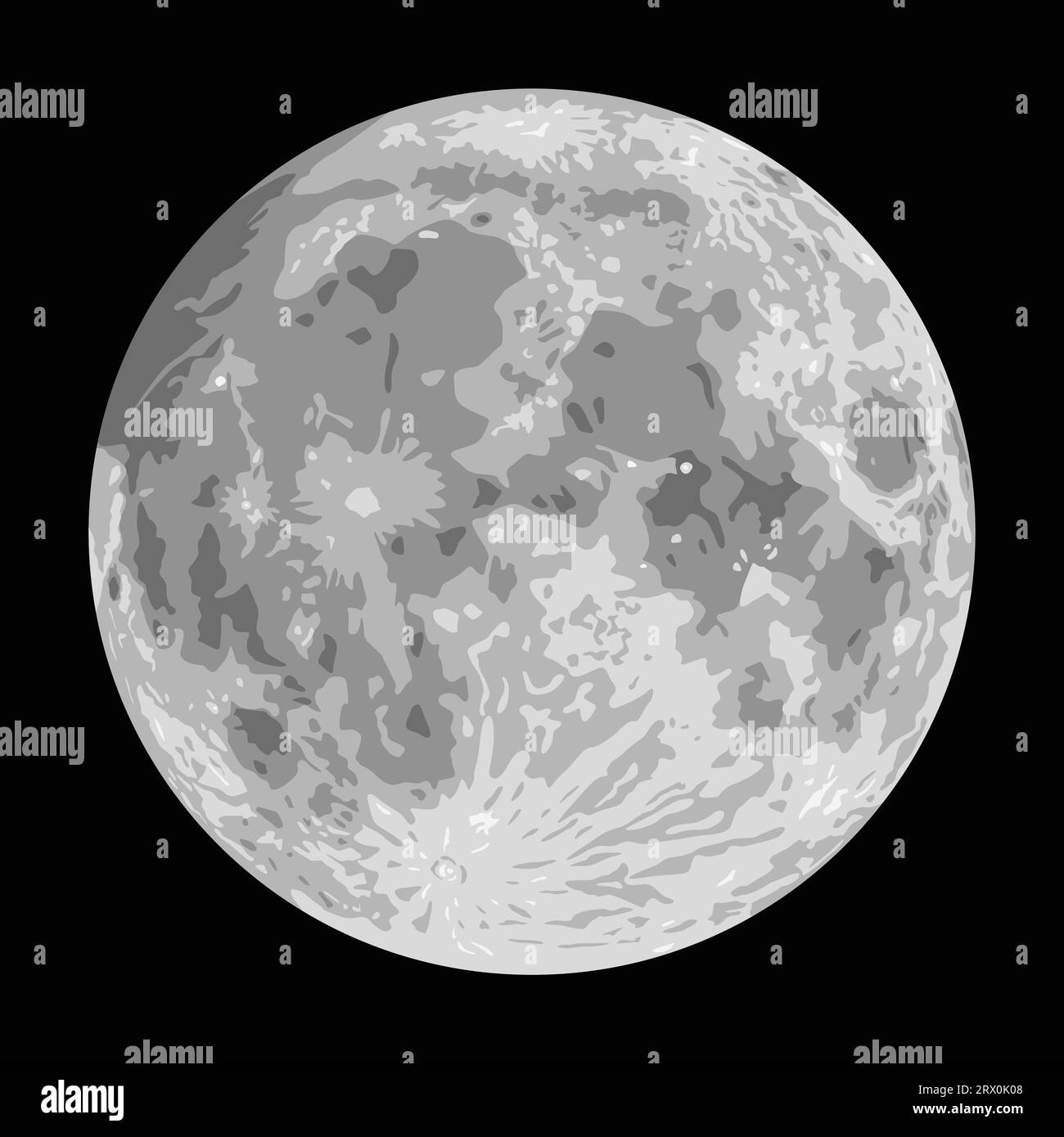 Layered vector illustration of Moon with black background Stock Vector ...