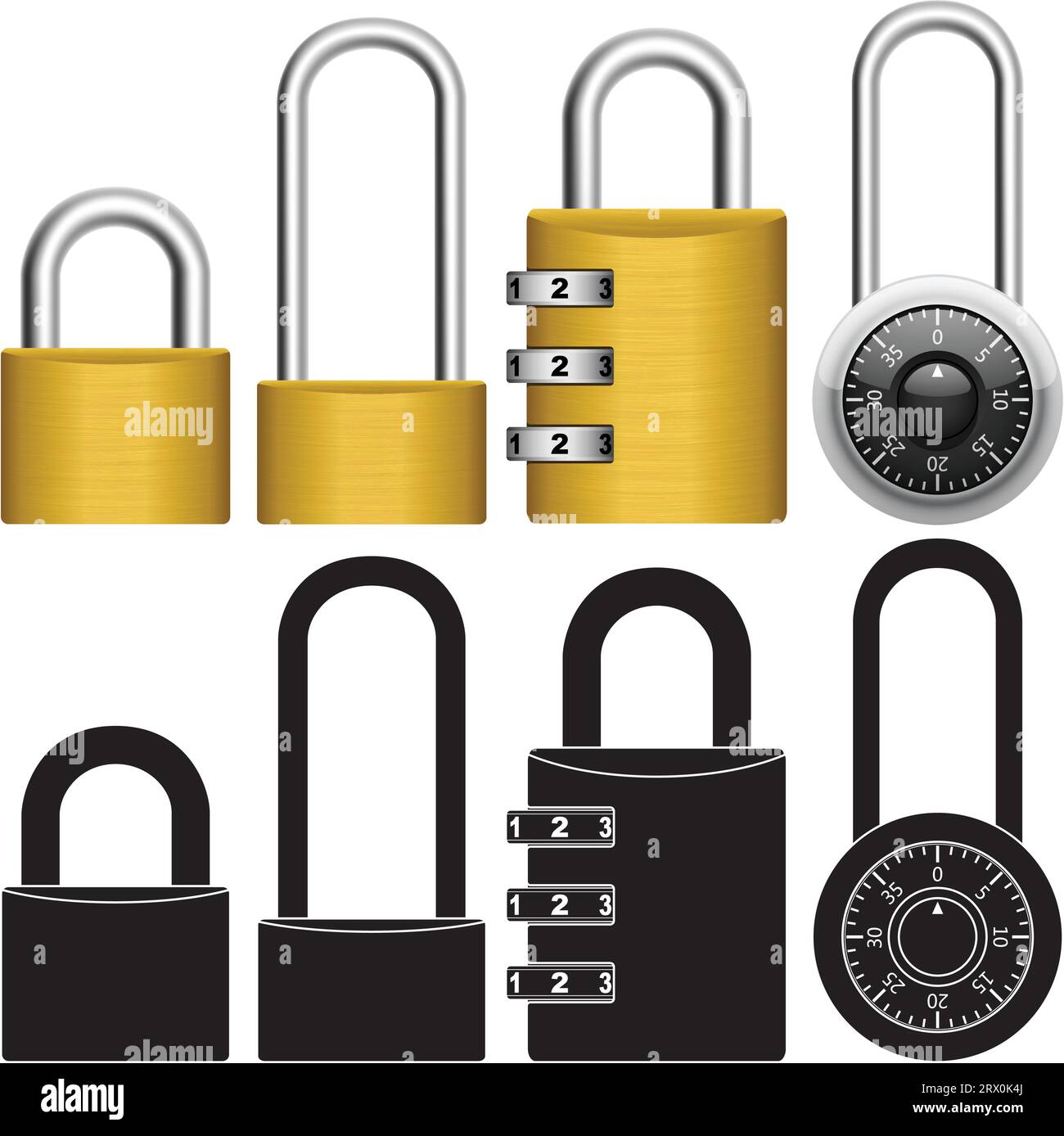 Layered vector illustration of collected Padlock Stock Vector Image ...