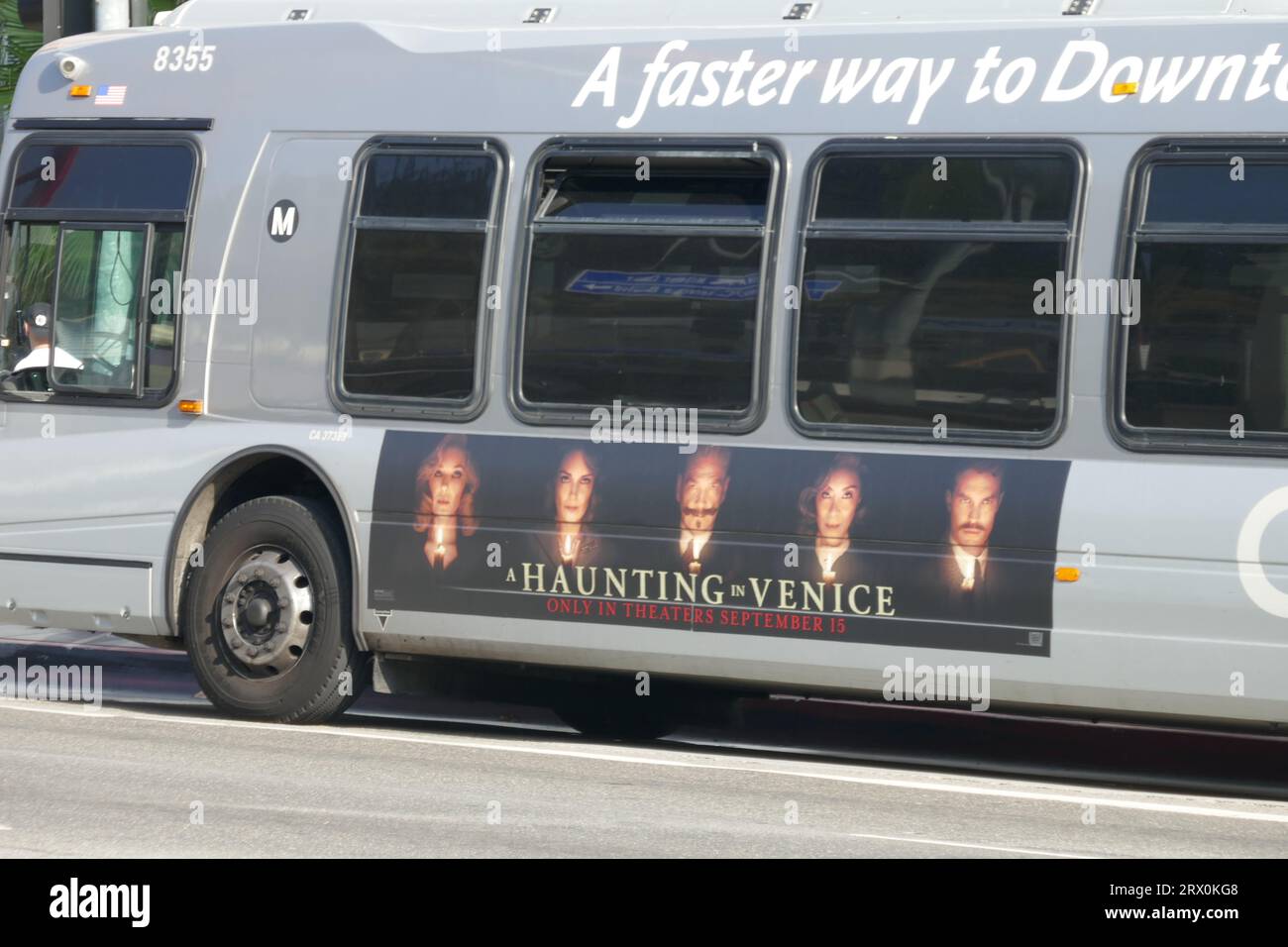 Los Angeles, California, USA 21st September 2023 Disney A Haunting in Venice Bus on September 21, 2023 in Los Angeles, California, USA. Photo by Barry King/Alamy Stock Photo Stock Photo