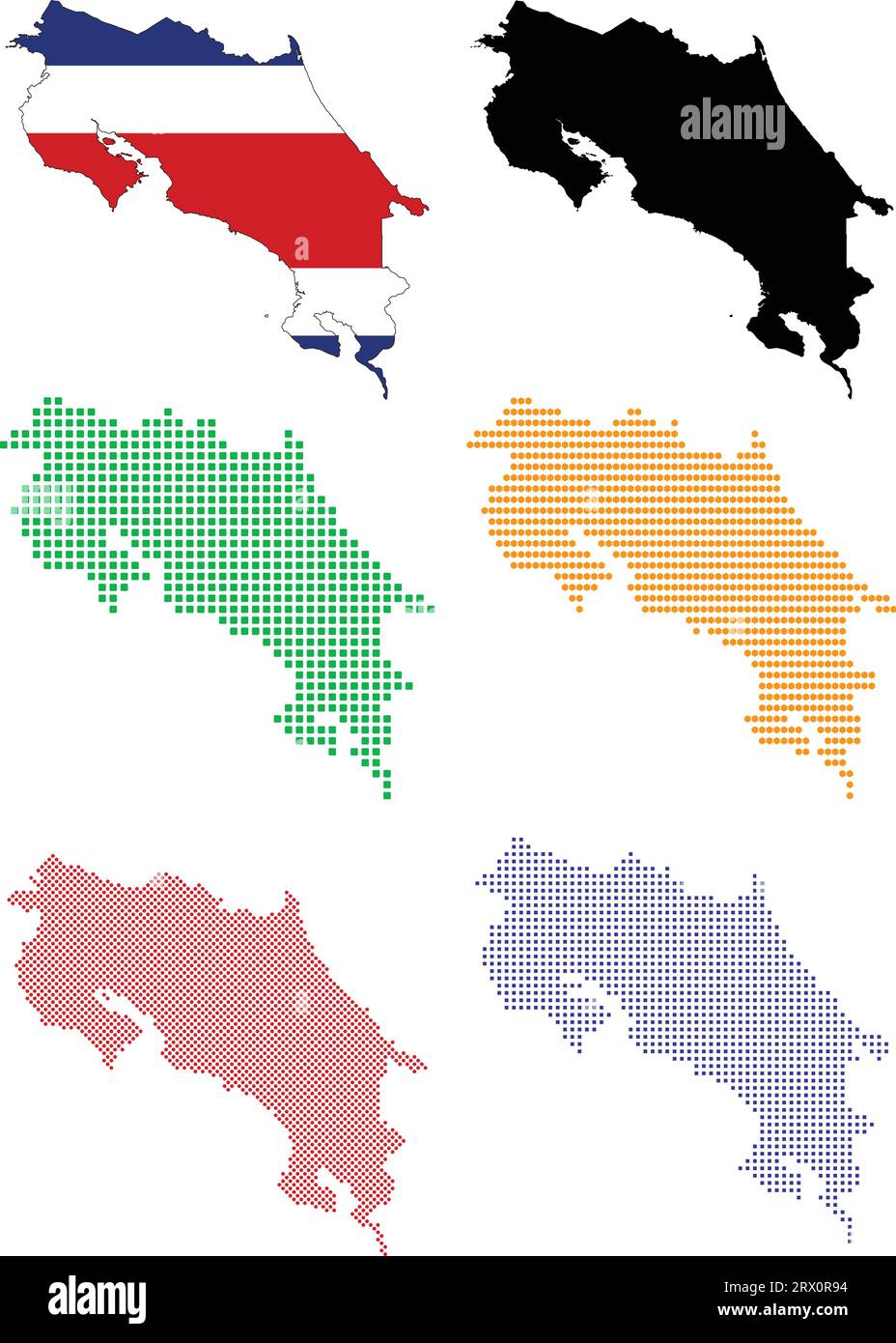 Vector illustration pixel map of Costa Rica Stock Vector Image & Art ...