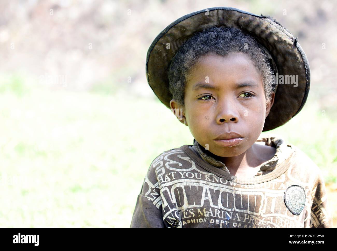 Malagasy children in a remote village in central Madagascar Stock Photo