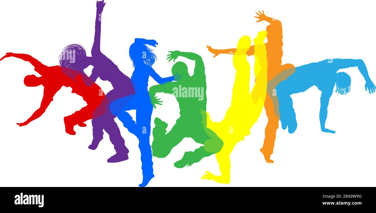 Dancers Silhouette Street Dance Poses Silhouettes Stock Vector Image
