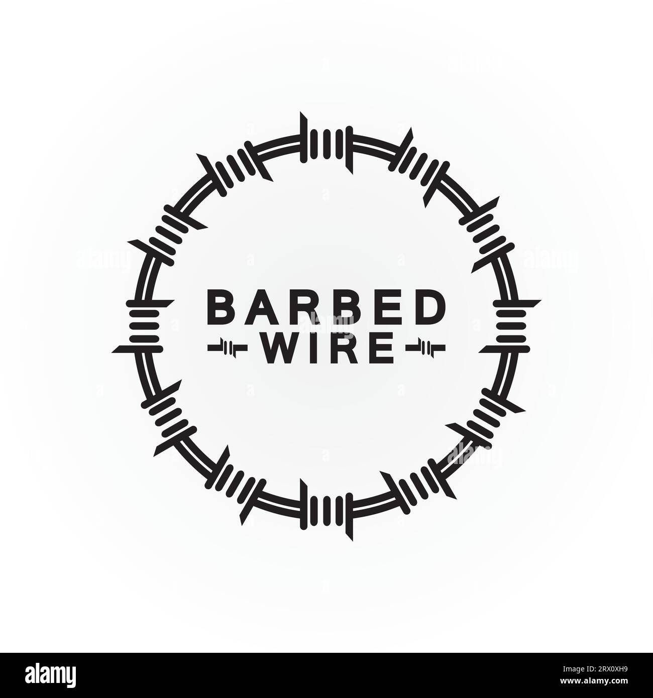 Circle black barbed wire logo design vector illustration Stock Vector ...