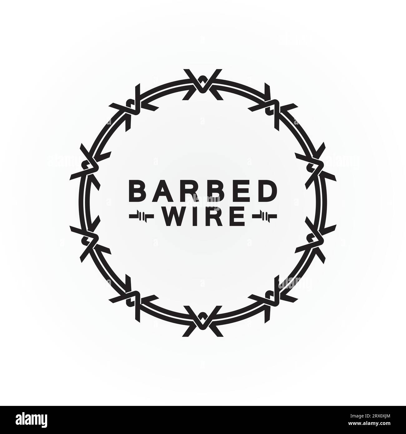 Circle black barbed wire logo design vector illustration Stock Vector ...