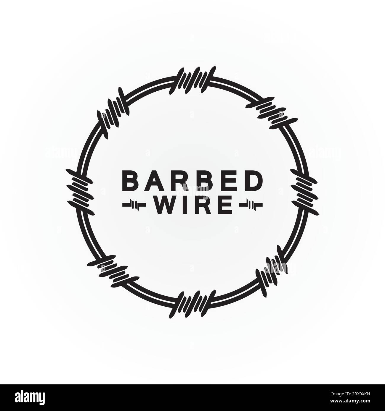 Circle black barbed wire logo design vector illustration Stock Vector ...