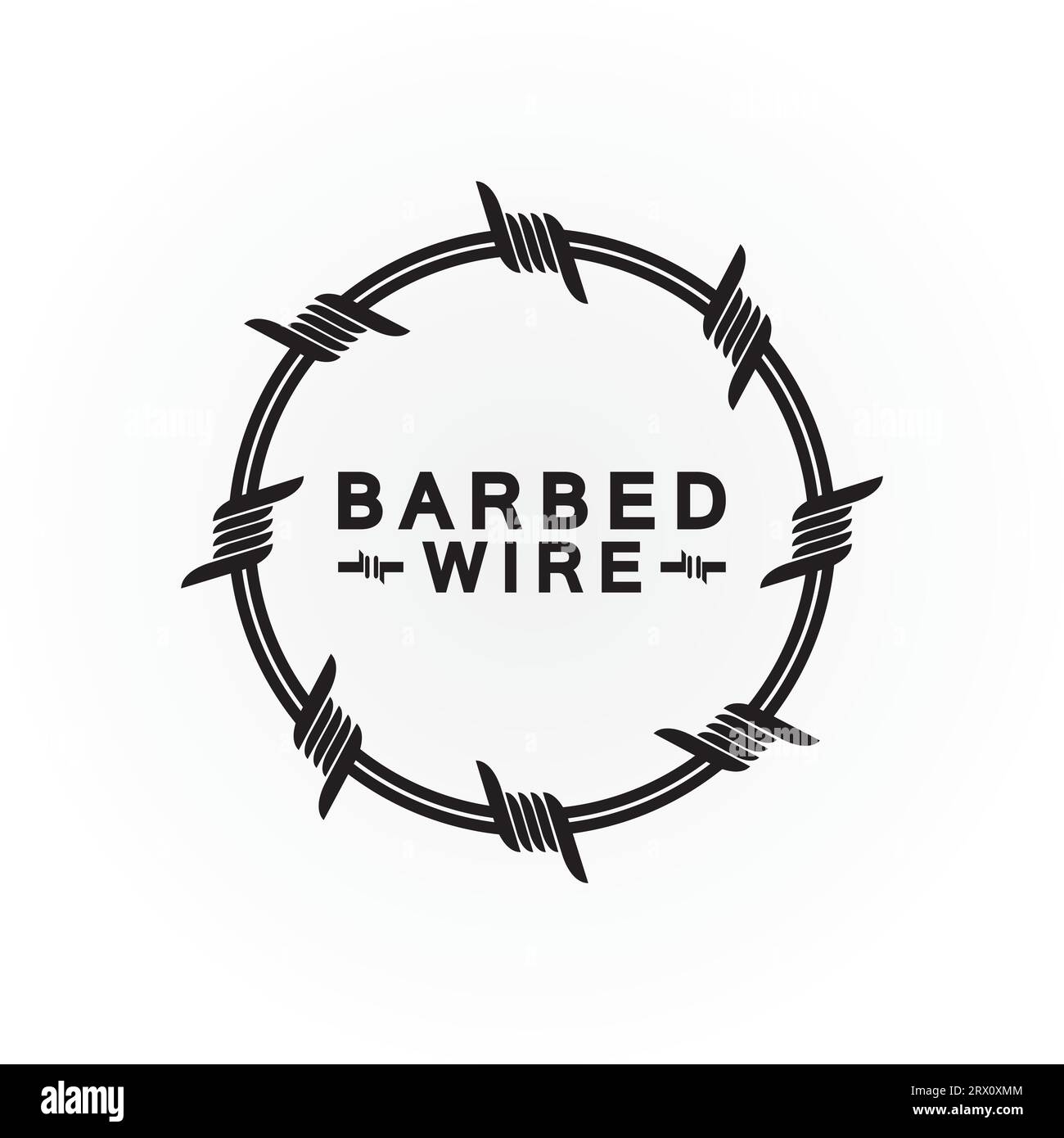 Circle black barbed wire logo design vector illustration Stock Vector ...