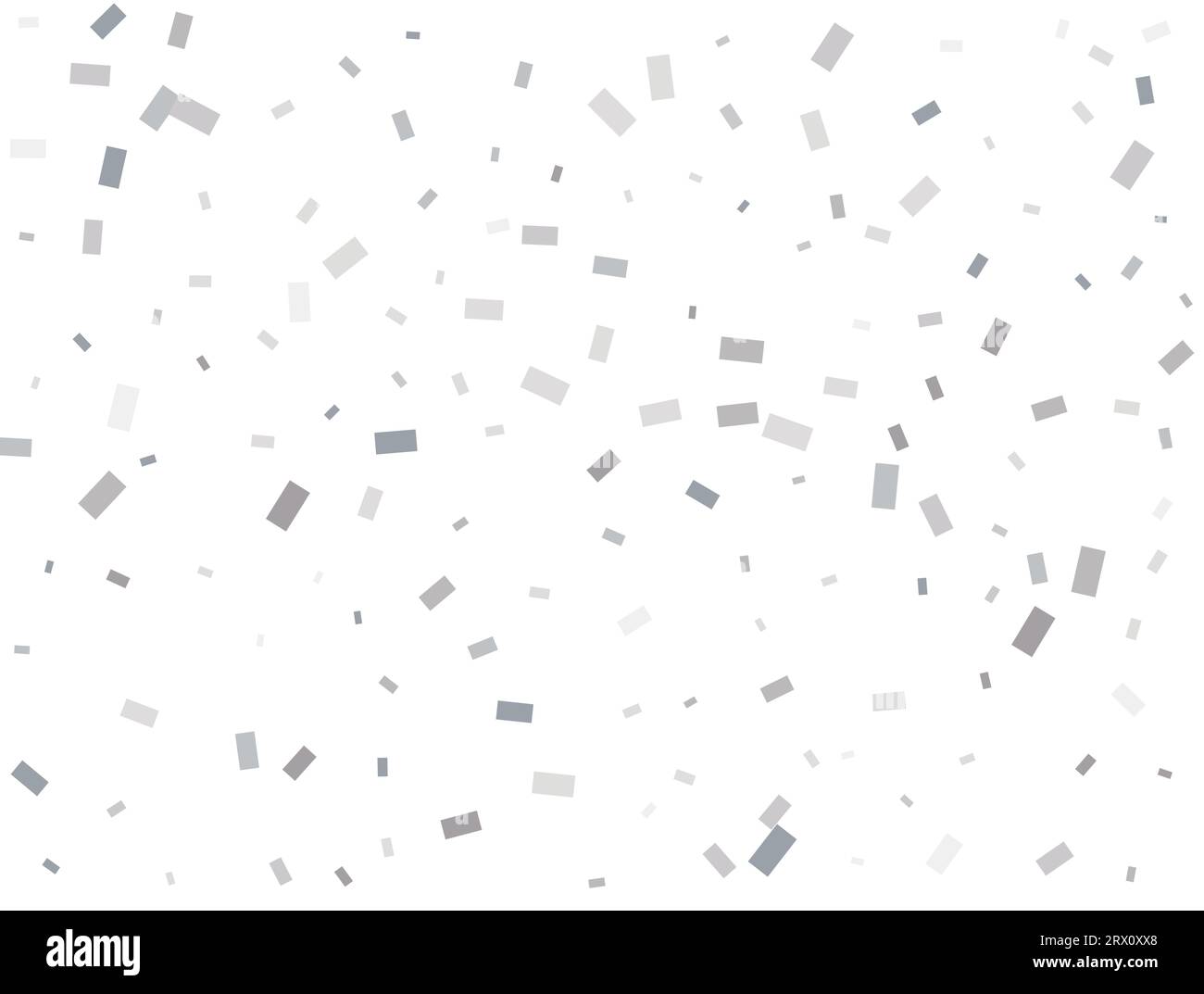 Modern Light silver Rectangular glitter confetti background. White