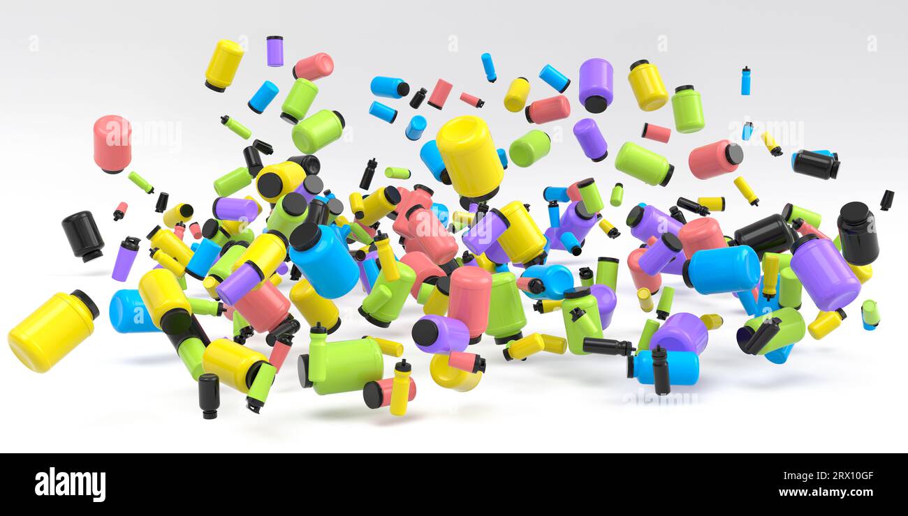 Flying and folling sport equipment like sport shaker for protein drink