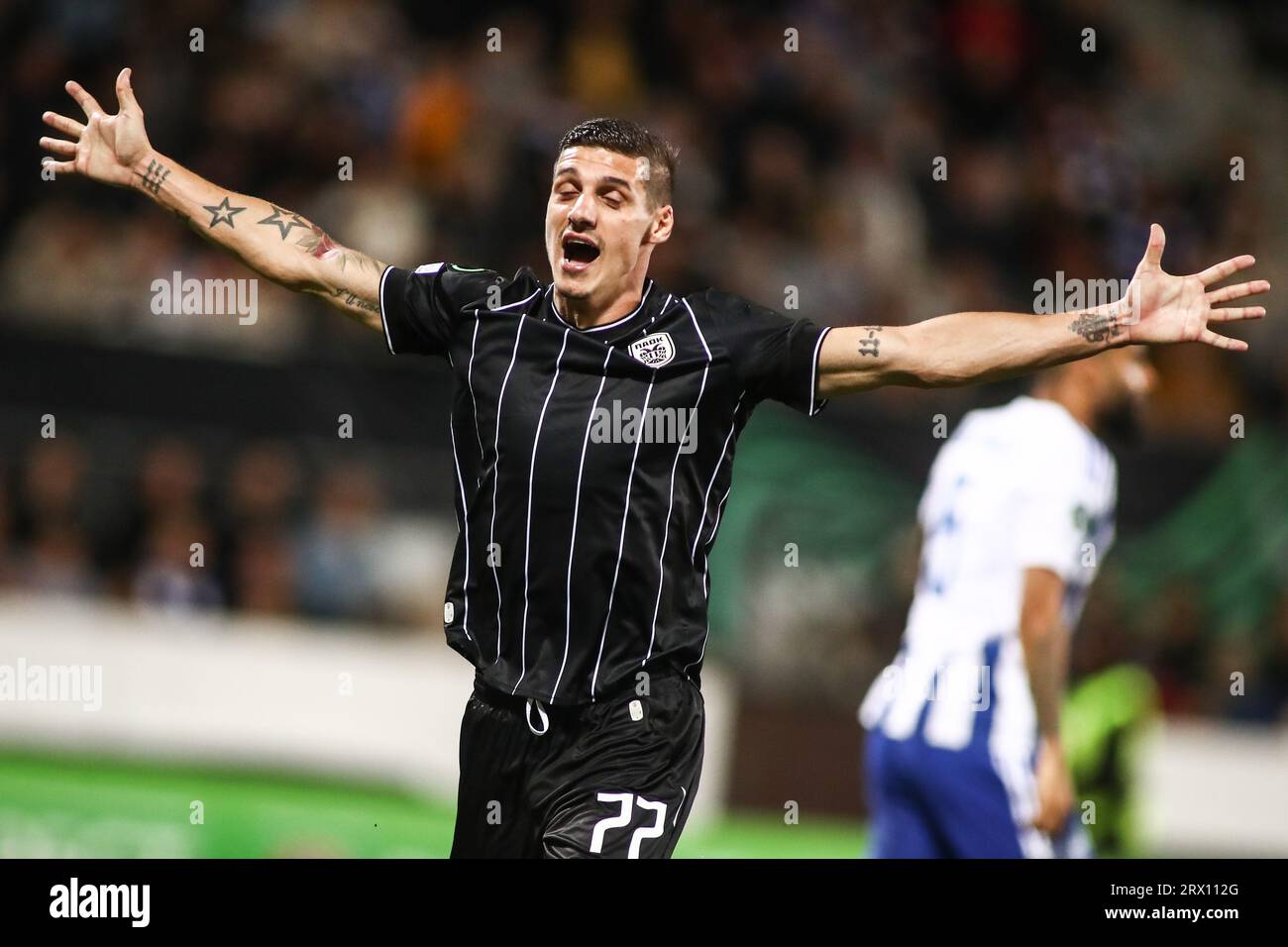 September 21, 2023: PAOK's Kiril Despodov celebrates after scoring his ...