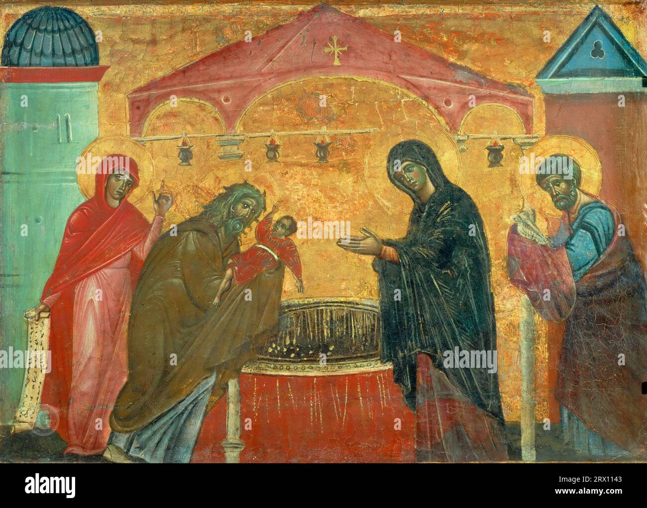 Guido da Siena (active c. 1250-1300) -- Presentation of Christ in the Temple c.1270, 34х48 Stock Photo