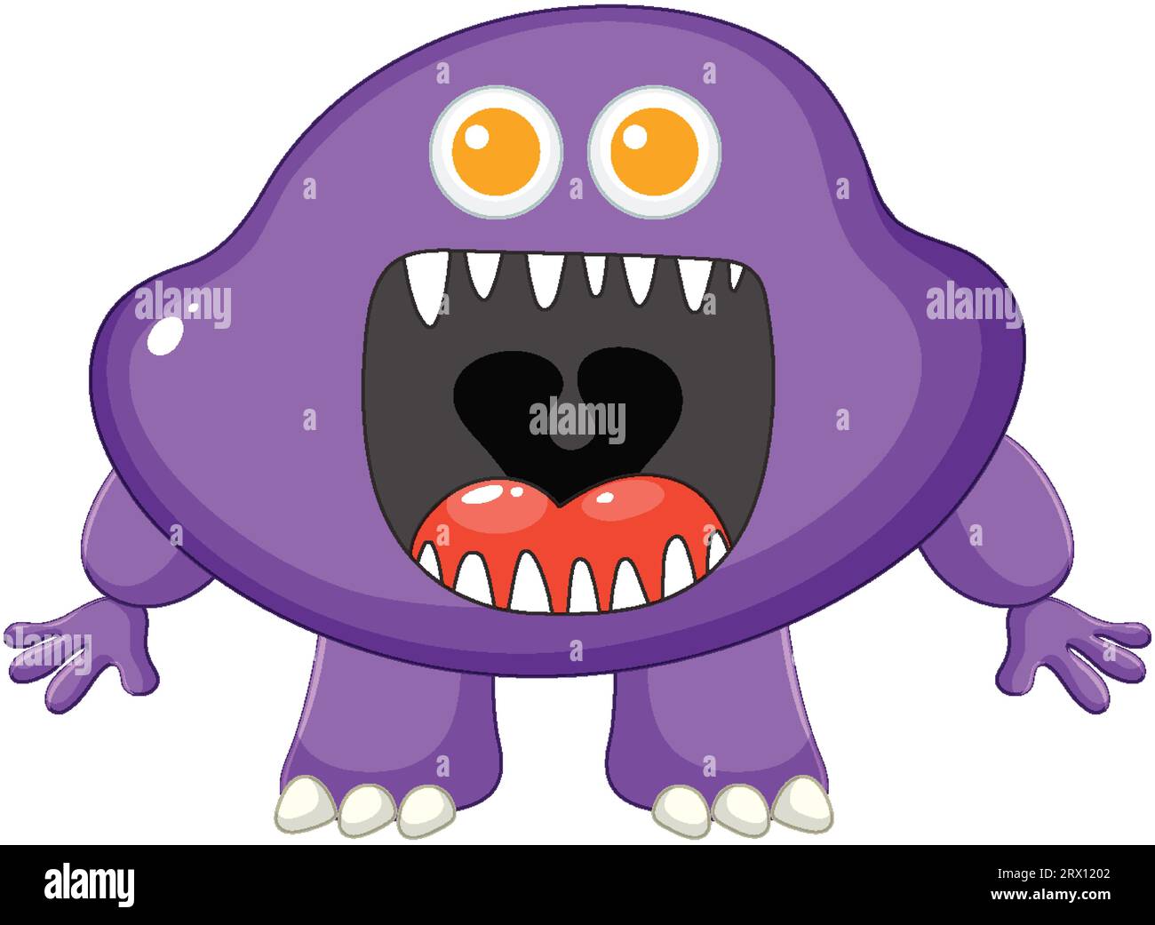 A vibrant vector illustration of a purple alien monster Stock Vector ...