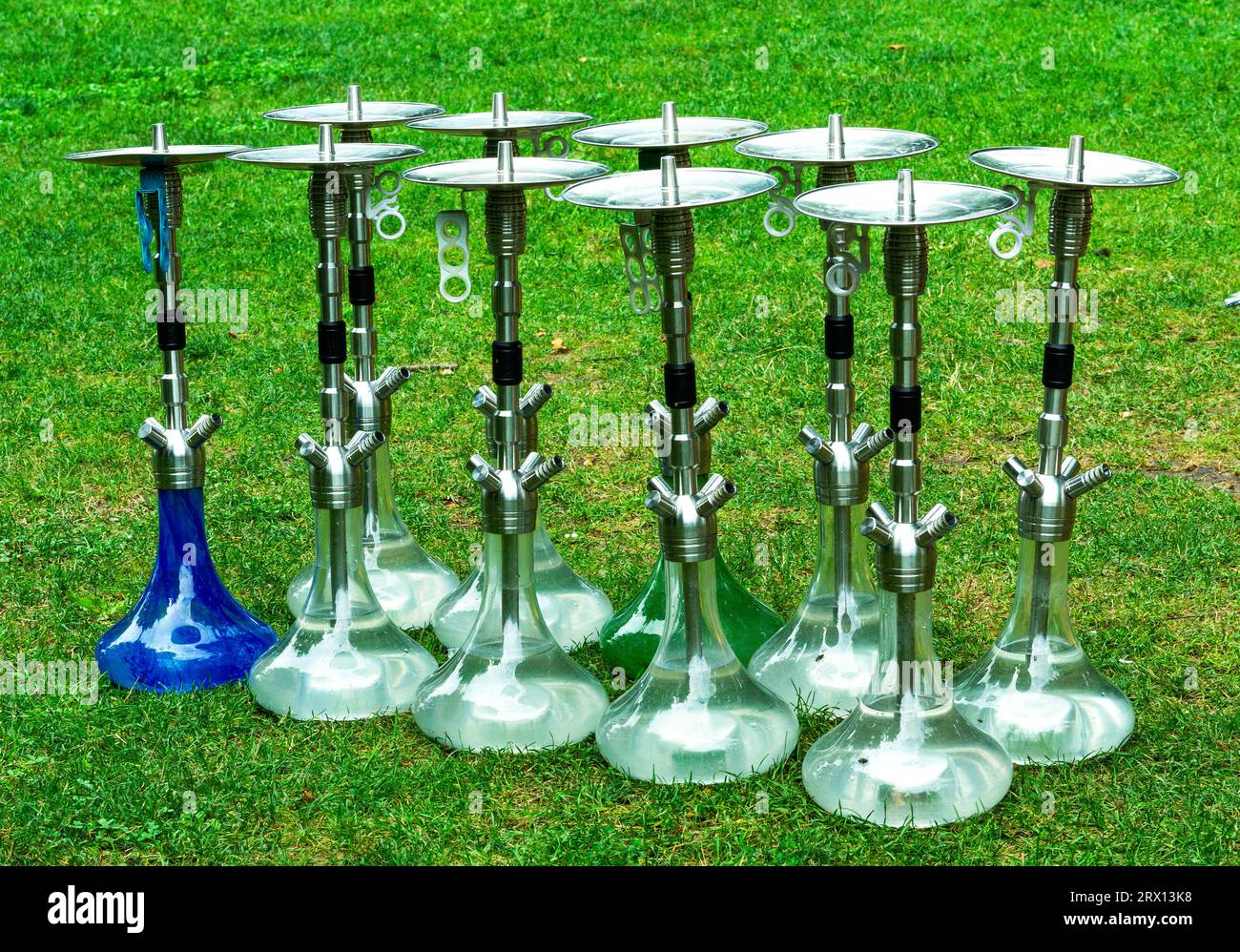 lot of hookahs . Oriental hookah.Smoking eastern shisha.The concept