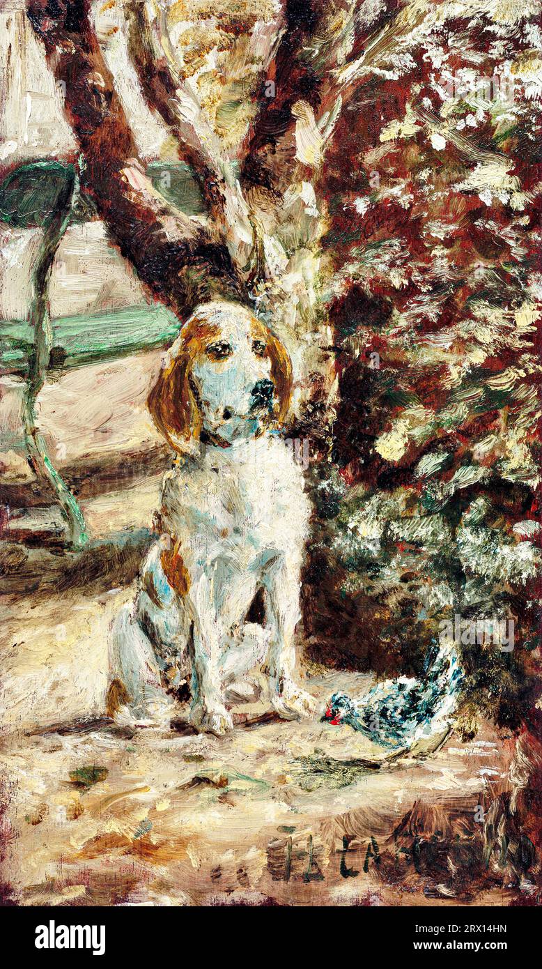 The Artist's Dog Flèche  painting in high resolution by Henri de Toulouse–Lautrec. Original from National Gallery of Ar Stock Photo