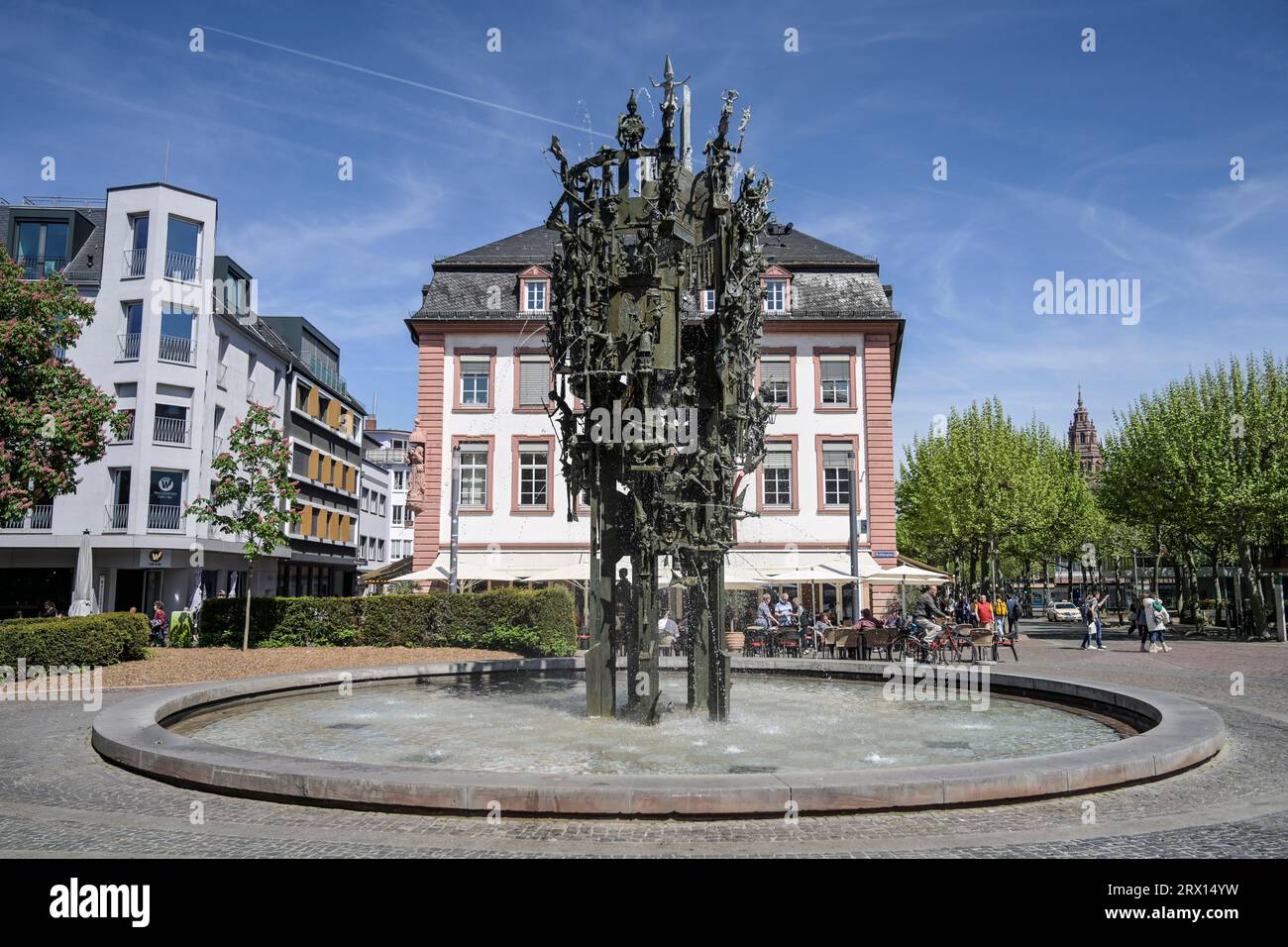 Fastnachtsbrunnen, Schillerplatz, Mainz, Rheinland-Pfalz, Deutschland Stock Photo