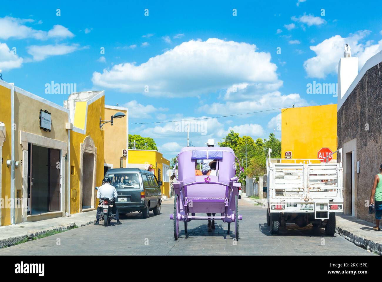 Izamal, Yucatan, Mexico, A cityscape of Izamal with yellow architecture