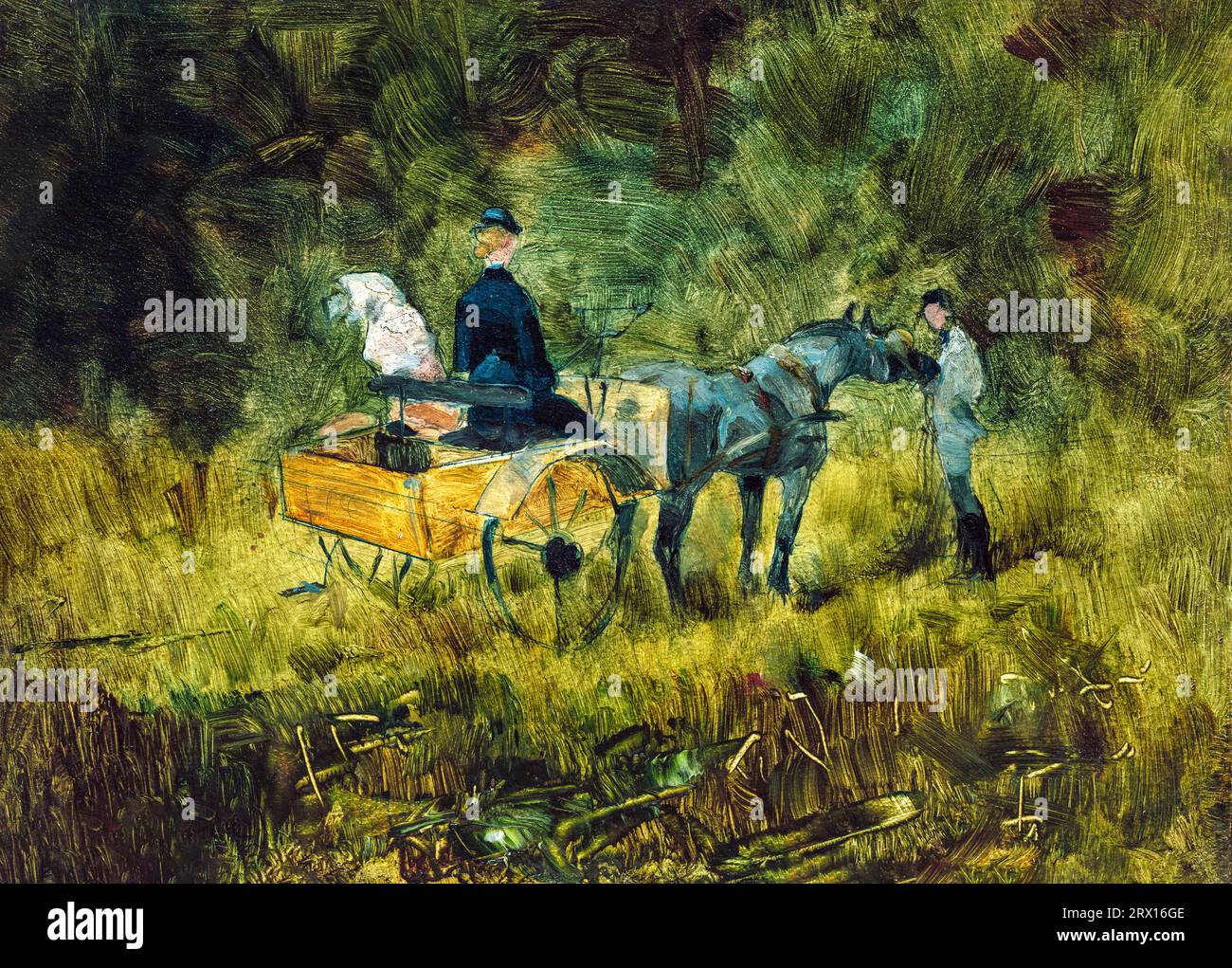The Trap painting in high resolution by Henri de Toulouse–Lautrec. Stock Photo