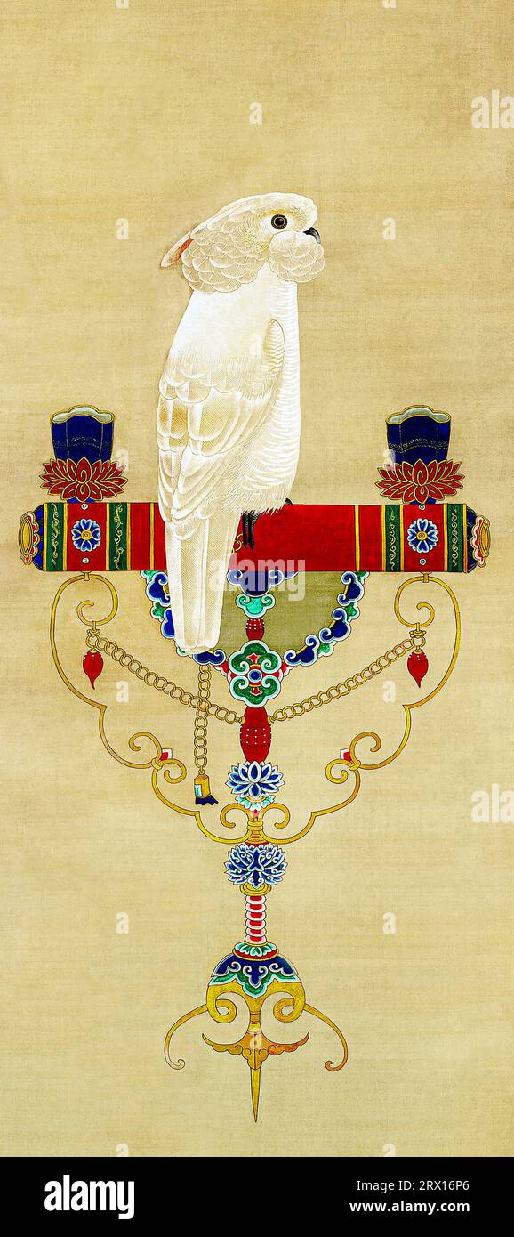 White Cockatoo  painting by Ito Jakuchu. Original from Yale University Art Gallery Stock Photo