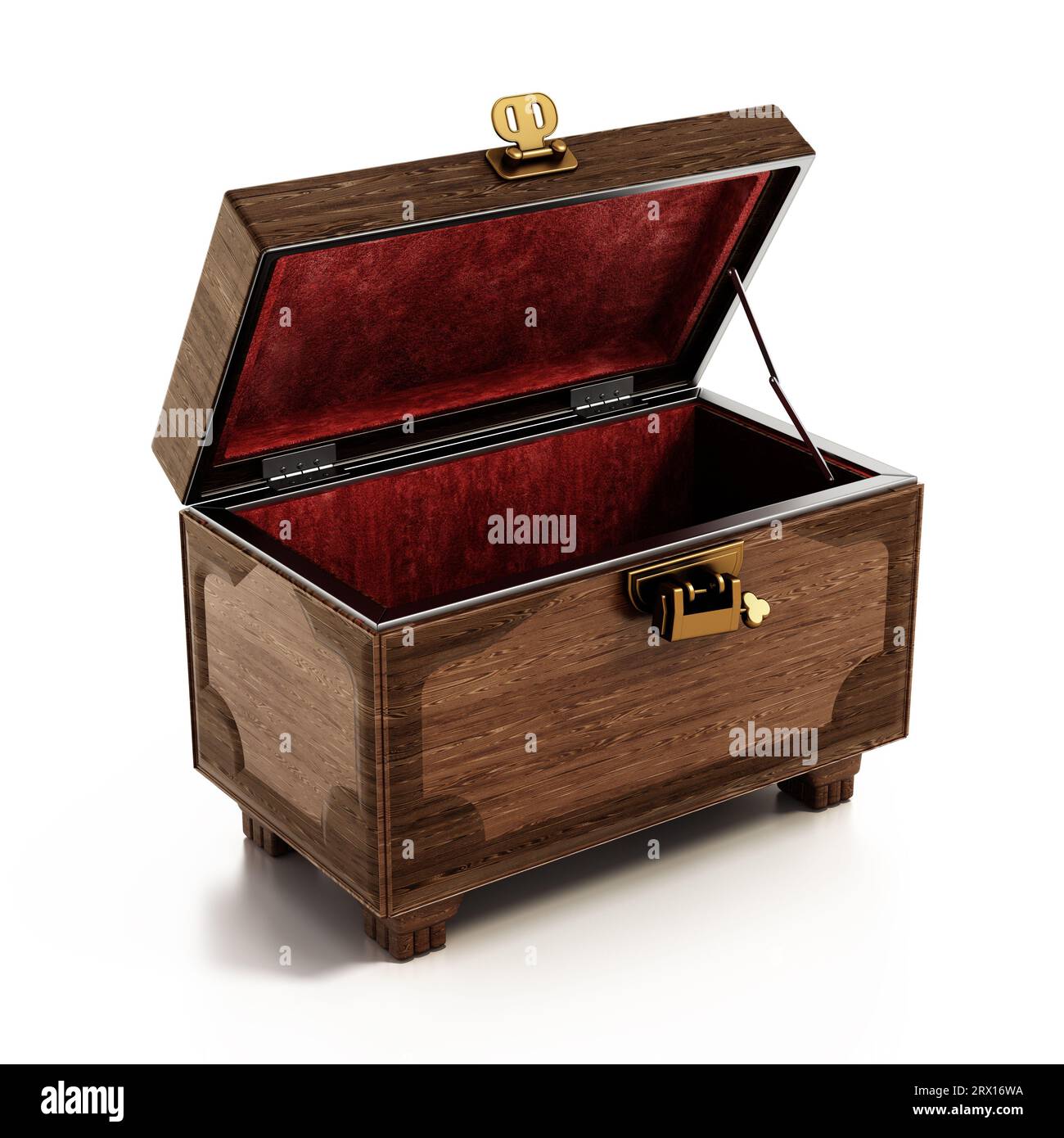 Premium Vector Realistic open chest vintage old treasure wooden