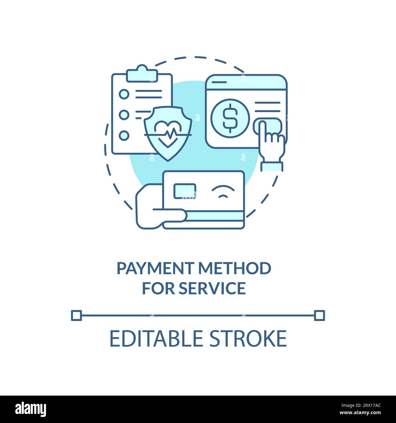 2D payment method for service linear icon concept Stock Vector Image ...