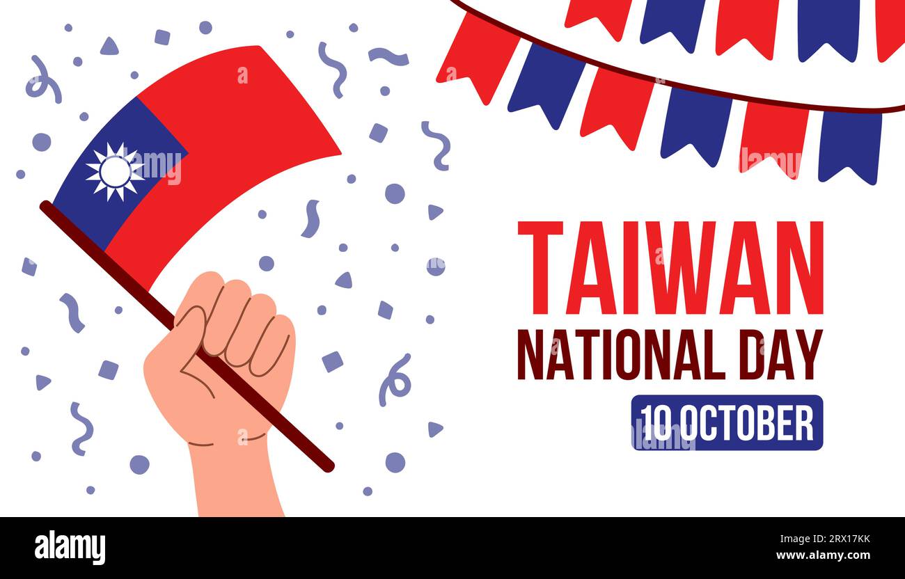 Taiwan national day greeting card, banner with template text vector. Taiwanese memorial holiday