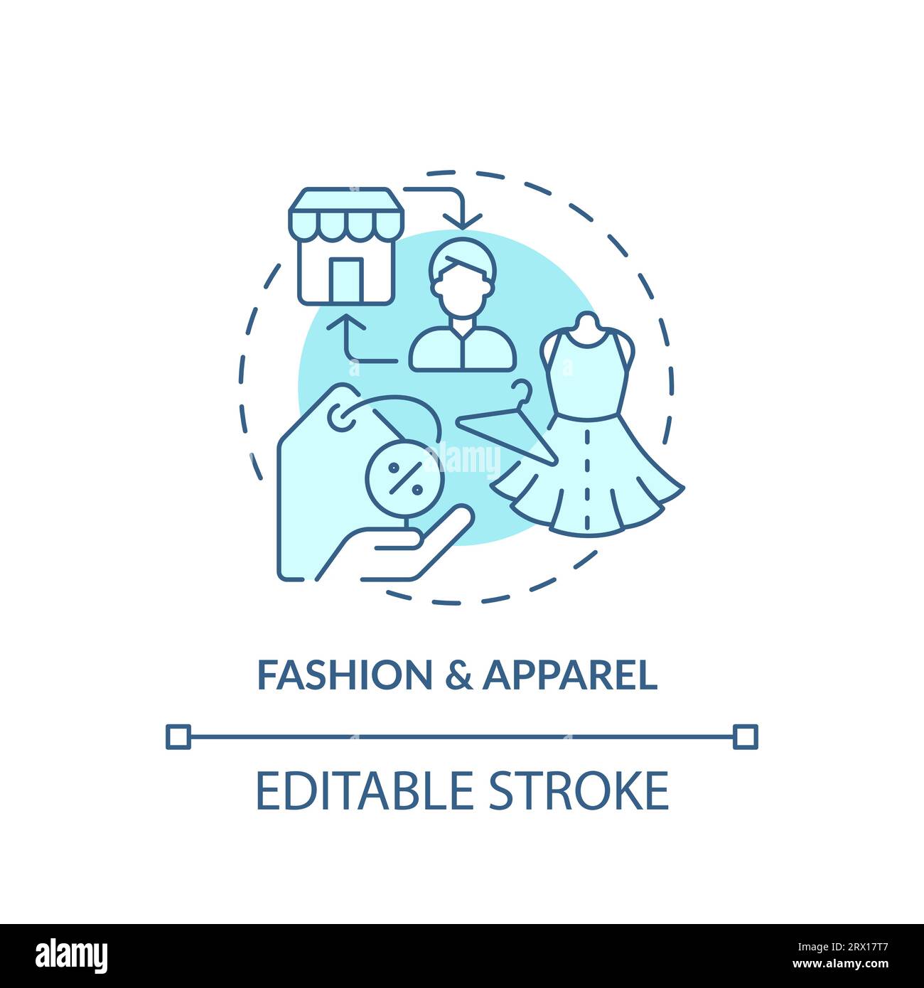 2D customizable thin linear fashion and apparel icon concept Stock ...