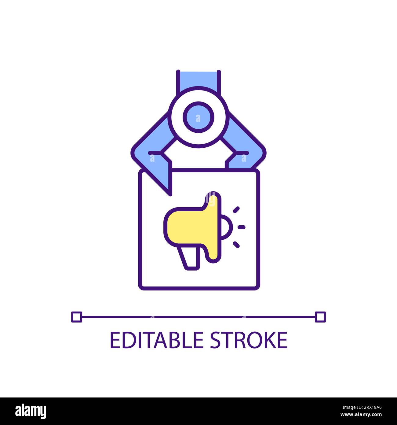 2D colorful dyslexia in marketing icon Stock Vector