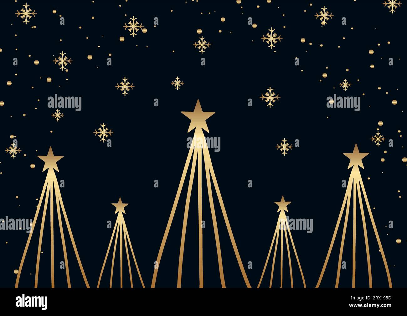 Christmas card with a modern gold and black tree design Stock Vector ...