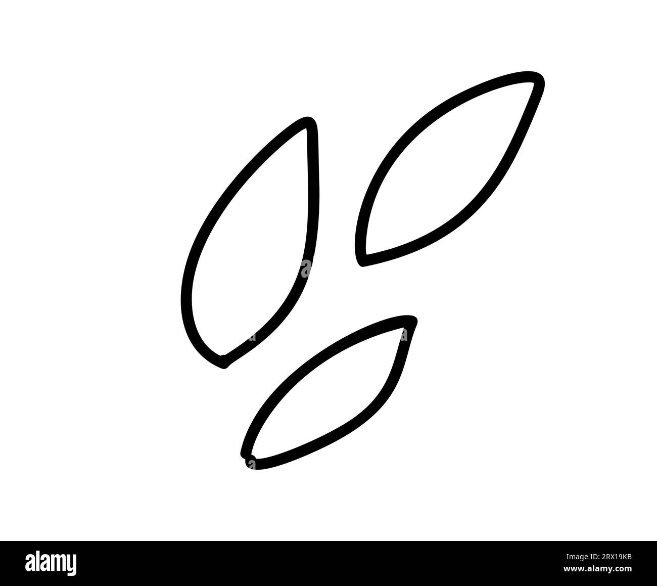 hand drawn vector leaves line art illustration in doodle style. pattern ...